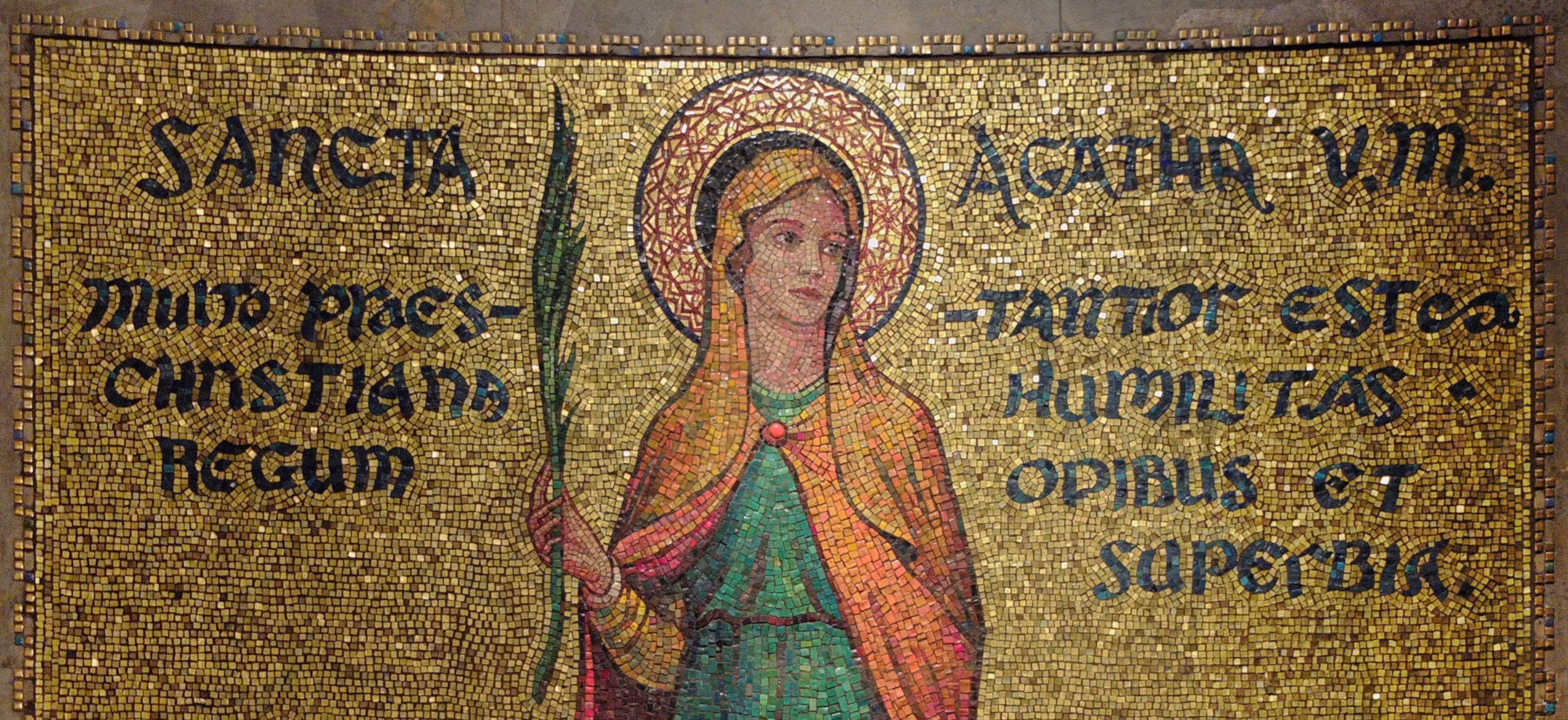 mosaic of St. Agatha in the crypt of the National Shrine of the Immaculate Conception