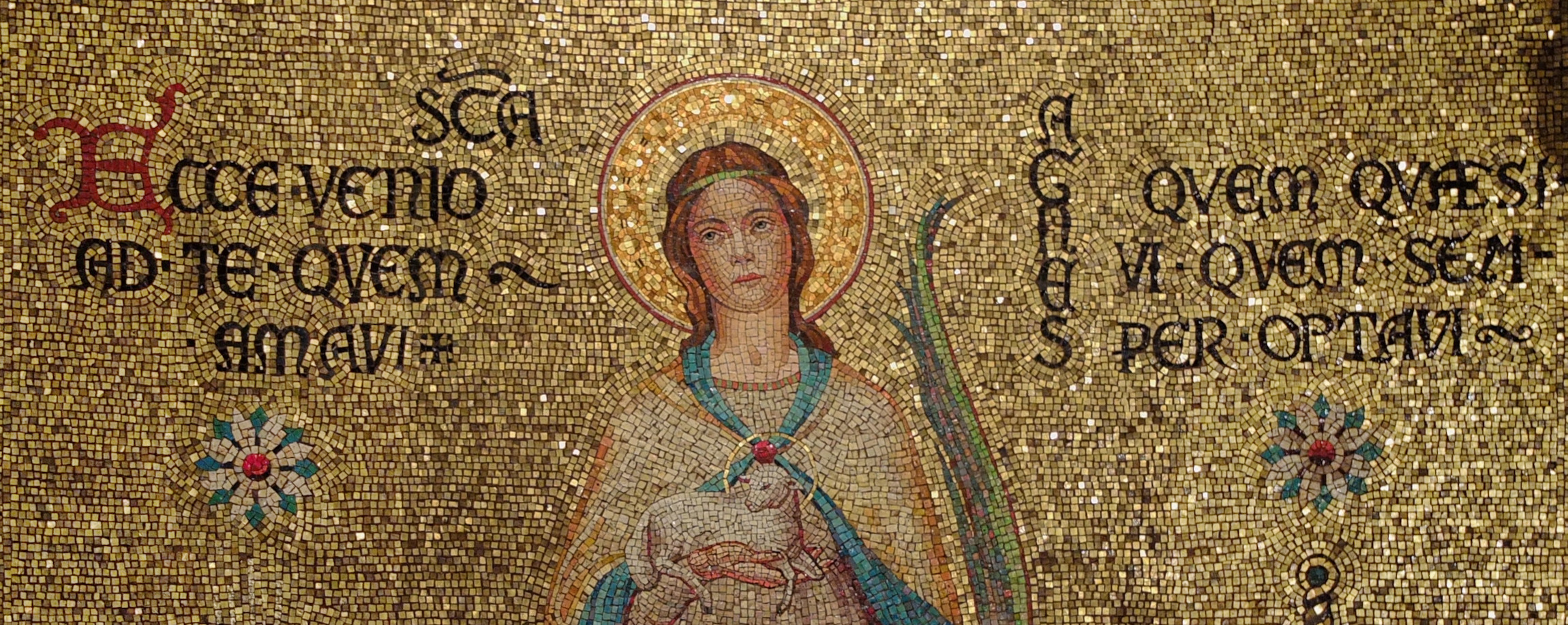 mosaic of St. Agnes in the crypt of the National Shrine of the Immaculate Conception